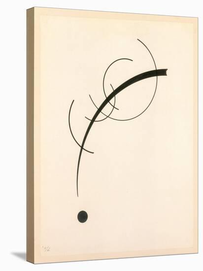 Free Curve to the Point - Accompanying Sound of Geometric Curves, 1925 (Ink on Paper)-Wassily Kandinsky-Stretched Canvas