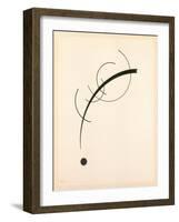 Free Curve to the Point - Accompanying Sound of Geometric Curves, 1925 (Ink on Paper)-Wassily Kandinsky-Framed Giclee Print