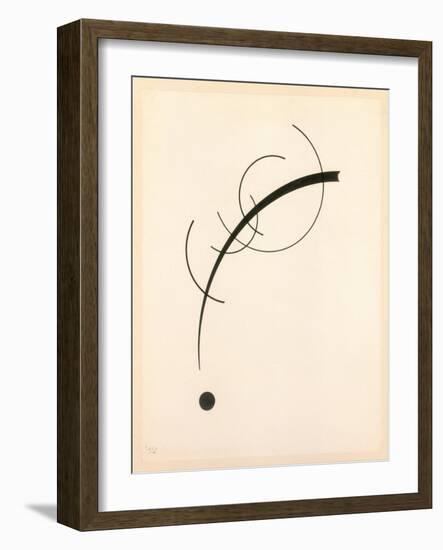 Free Curve to the Point - Accompanying Sound of Geometric Curves, 1925 (Ink on Paper)-Wassily Kandinsky-Framed Giclee Print