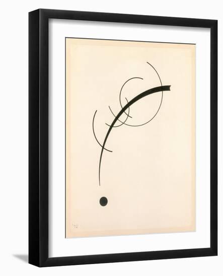 Free Curve to the Point - Accompanying Sound of Geometric Curves, 1925 (Ink on Paper)-Wassily Kandinsky-Framed Giclee Print