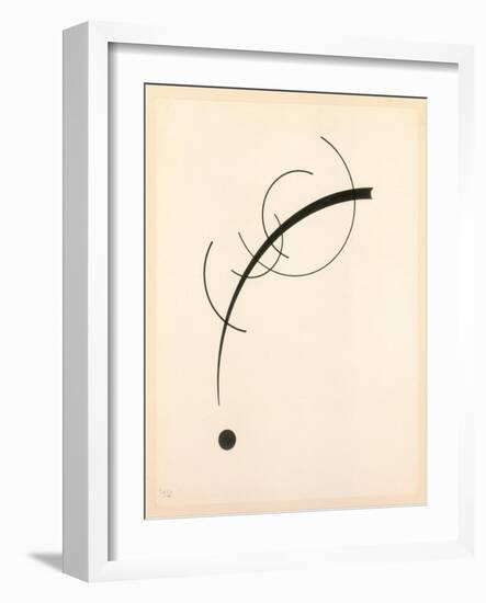 Free Curve to the Point - Accompanying Sound of Geometric Curves, 1925 (Ink on Paper)-Wassily Kandinsky-Framed Giclee Print