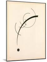 Free Curve to the Point - Accompanying Sound of Geometric Curves, 1925 (Ink on Paper)-Wassily Kandinsky-Mounted Giclee Print
