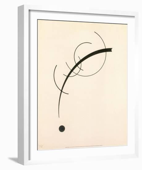 Free Curve to the Point - Accompanying Sound of Geometric Curves, 1925-Wassily Kandinsky-Framed Art Print