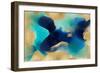 Free Form Blue on Gold-Hannah Carlson-Framed Art Print