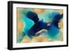 Free Form Blue on Gold-Hannah Carlson-Framed Art Print