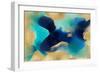 Free Form Blue on Gold-Hannah Carlson-Framed Art Print