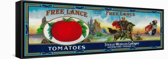 Free Lance Tomato Label - Chicago, IL-Lantern Press-Framed Stretched Canvas