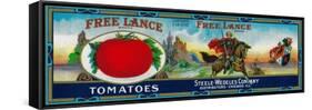 Free Lance Tomato Label - Chicago, IL-Lantern Press-Framed Stretched Canvas