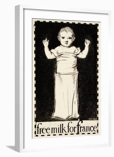 Free Milk for France-Albert Sterner-Framed Art Print