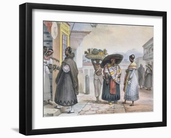 Free Negresses Earning a Living from their Work, from 'Voyage Pittoresque et Historique au Bresil'-Jean Baptiste Debret-Framed Giclee Print