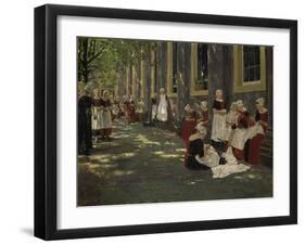 Free Period in the Amsterdam Orphanage, 1881/1882-Max Liebermann-Framed Giclee Print