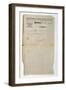 Free Prescription from the Hopital de la Charite, Paris, 7th March 1837-null-Framed Giclee Print