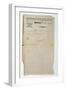 Free Prescription from the Hopital de la Charite, Paris, 7th March 1837-null-Framed Giclee Print