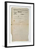 Free Prescription from the Hopital de la Charite, Paris, 7th March 1837-null-Framed Giclee Print