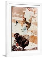 Free Range Chickens-Micheal Zarowsky-Framed Giclee Print