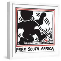 Free South Africa, 1985-Keith Haring-Framed Giclee Print