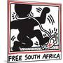 Free South Africa, 1985-Keith Haring-Mounted Giclee Print