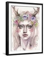 Free & Wild (Wood Nymph)-Sillier than Sally-Framed Art Print