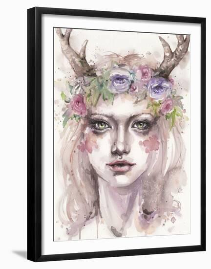 Free & Wild (Wood Nymph)-Sillier than Sally-Framed Art Print