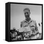 Freed American Pow Holding Red Cross Supplies after His Release from a Japanese Prison Camp-Carl Mydans-Framed Stretched Canvas