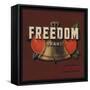 Freedom Brand - Escondido, California - Citrus Crate Label-Lantern Press-Framed Stretched Canvas