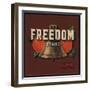 Freedom Brand - Escondido, California - Citrus Crate Label-Lantern Press-Framed Art Print