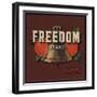 Freedom Brand - Escondido, California - Citrus Crate Label-Lantern Press-Framed Art Print