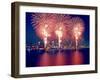 Freedom Fest Fireworks at night, Detroit, Wayne County, Michigan, USA-null-Framed Photographic Print