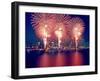 Freedom Fest Fireworks at night, Detroit, Wayne County, Michigan, USA-null-Framed Photographic Print