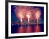 Freedom Fest Fireworks at night, Detroit, Wayne County, Michigan, USA-null-Framed Photographic Print