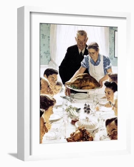 "Freedom From Want", March 6,1943-Norman Rockwell-Framed Giclee Print