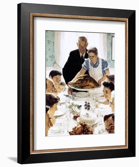 "Freedom From Want", March 6,1943-Norman Rockwell-Framed Giclee Print