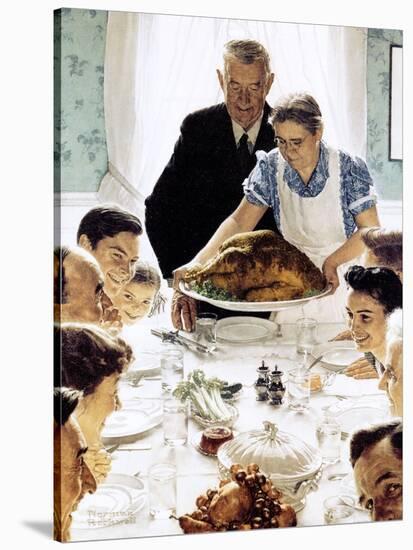 "Freedom From Want", March 6,1943-Norman Rockwell-Stretched Canvas