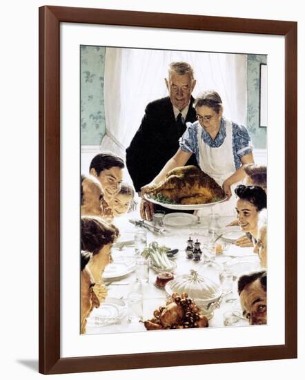 "Freedom From Want", March 6,1943-Norman Rockwell-Framed Giclee Print