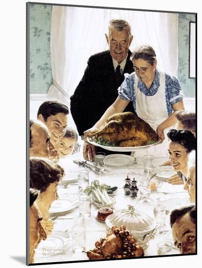 "Freedom From Want", March 6,1943-Norman Rockwell-Mounted Giclee Print