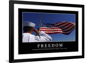 Freedom: Inspirational Quote and Motivational Poster-null-Framed Photographic Print