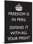 Freedom is in Peril, Defend It With All Your Might (Motivational, Black) Art Poster Print-null-Mounted Poster