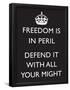 Freedom is in Peril, Defend It With All Your Might (Motivational, Black) Art Poster Print-null-Framed Poster