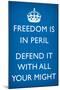Freedom is in Peril, Defend It With All Your Might (Motivational, Blue)-null-Mounted Art Print