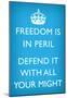 Freedom is in Peril, Defend It With All Your Might (Motivational Light Blue) Poster Print-null-Mounted Poster