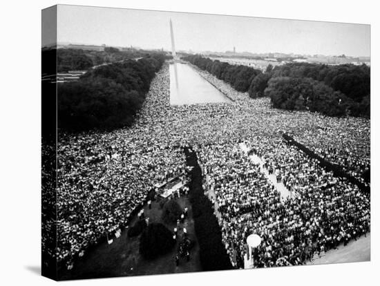 Freedom March During Civil Rights Rally, with View of Washington Memorial Monument in the Bkgrd-null-Stretched Canvas