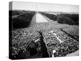 Freedom March During Civil Rights Rally, with View of Washington Memorial Monument in the Bkgrd-null-Stretched Canvas