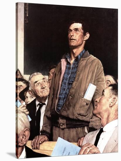 "Freedom Of Speech", February 21,1943-Norman Rockwell-Stretched Canvas