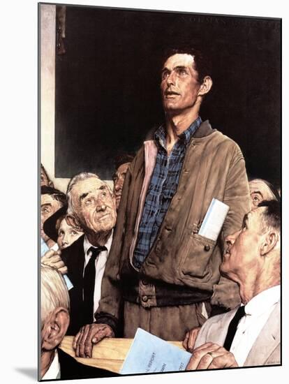 "Freedom Of Speech", February 21,1943-Norman Rockwell-Mounted Giclee Print