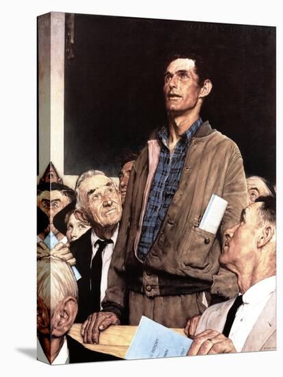 "Freedom Of Speech", February 21,1943-Norman Rockwell-Stretched Canvas