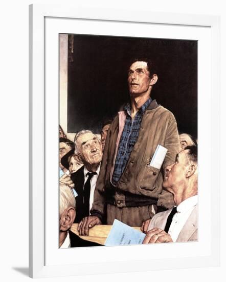 "Freedom Of Speech", February 21,1943-Norman Rockwell-Framed Giclee Print