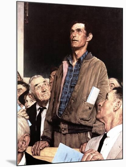 "Freedom Of Speech", February 21,1943-Norman Rockwell-Mounted Giclee Print