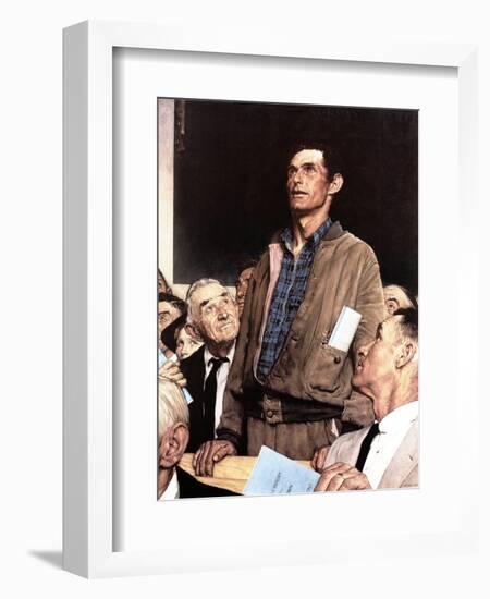 "Freedom Of Speech", February 21,1943-Norman Rockwell-Framed Giclee Print