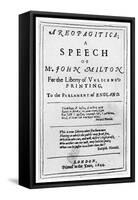 Freedom of the Press: Title Page from the Areopagitica by John Milton, 1644-null-Framed Stretched Canvas