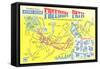 Freedom Path, Map of Historic Boston, Mass.-null-Framed Stretched Canvas